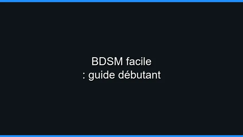 BDSM facile : guide débutant