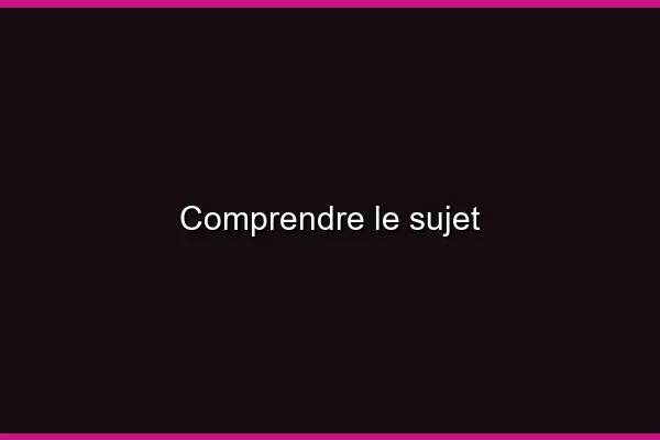 Comprendre le sujet