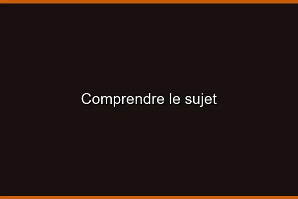 Comprendre le sujet